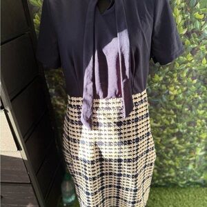 Elegant Navy and Cream Women's Dress p26